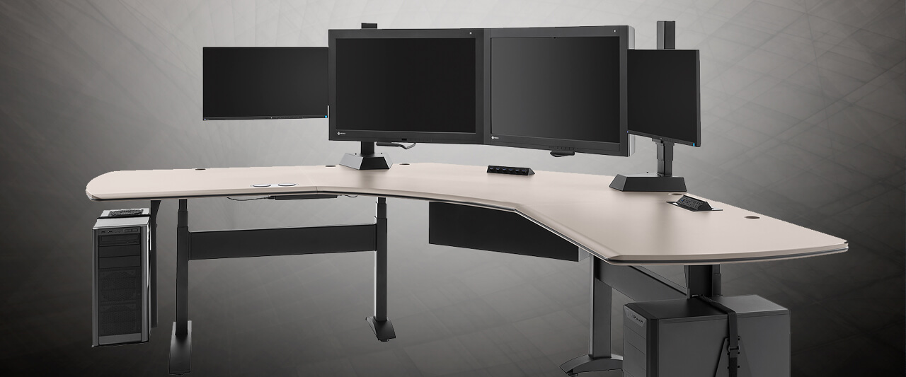 RedRick Technologies ergonomic desk for radiologists.